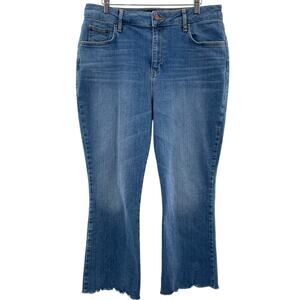 Boden Flare Cropped Ankle Jeans High Waist Wide Leg Medium Wash Jeans Size 12